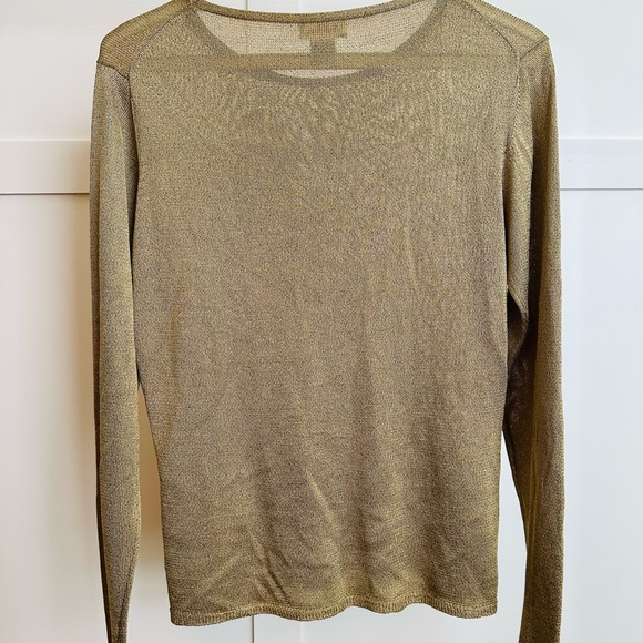 Neiman Marcus Gold Crew Neck Sweater - Picture 3 of 4